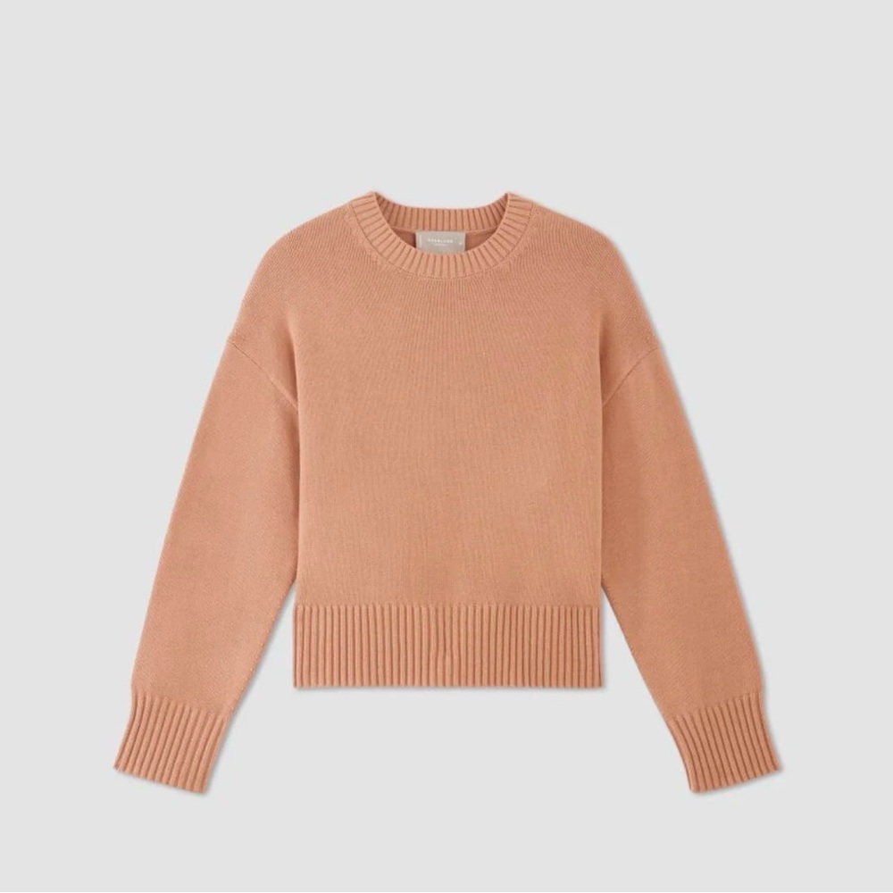 Everlane The Boxy Sweater Cropped Crewneck Knit Small - Picture 2 of 11